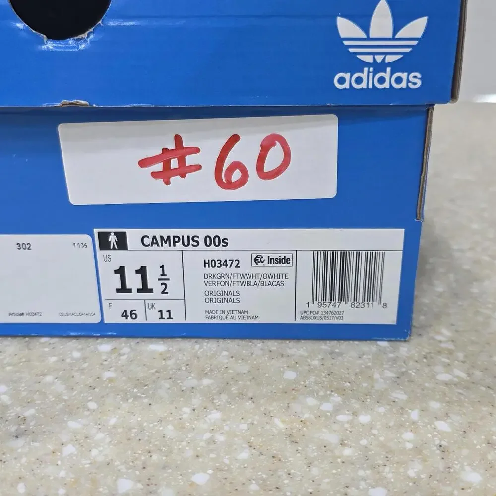 Adidas Campus 00s Dark Green Gum H03472 Men's size 10.5 NIB